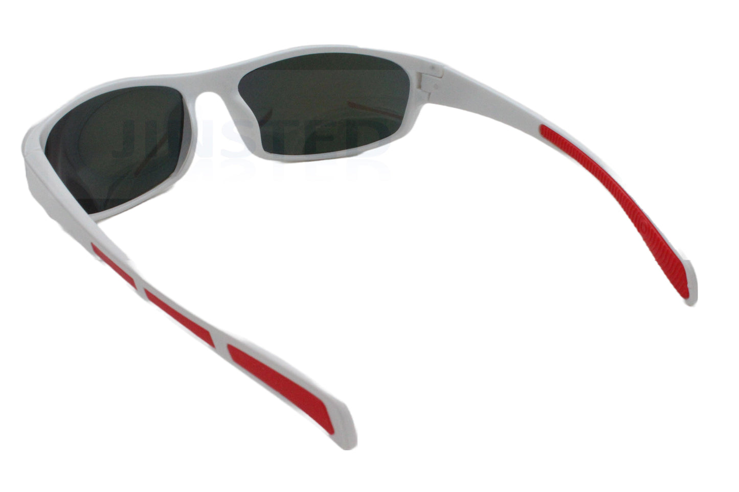 Mirrored Adult Cycling Sunglasses Tinted Wrap Around White Sports Frame - Jinsted