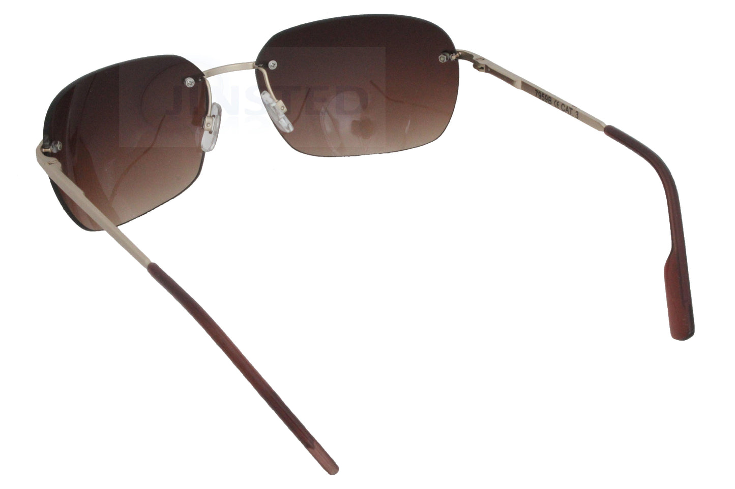 Adult Brown Oversized Butterfly Sunglasses. Gold Frame - Jinsted
