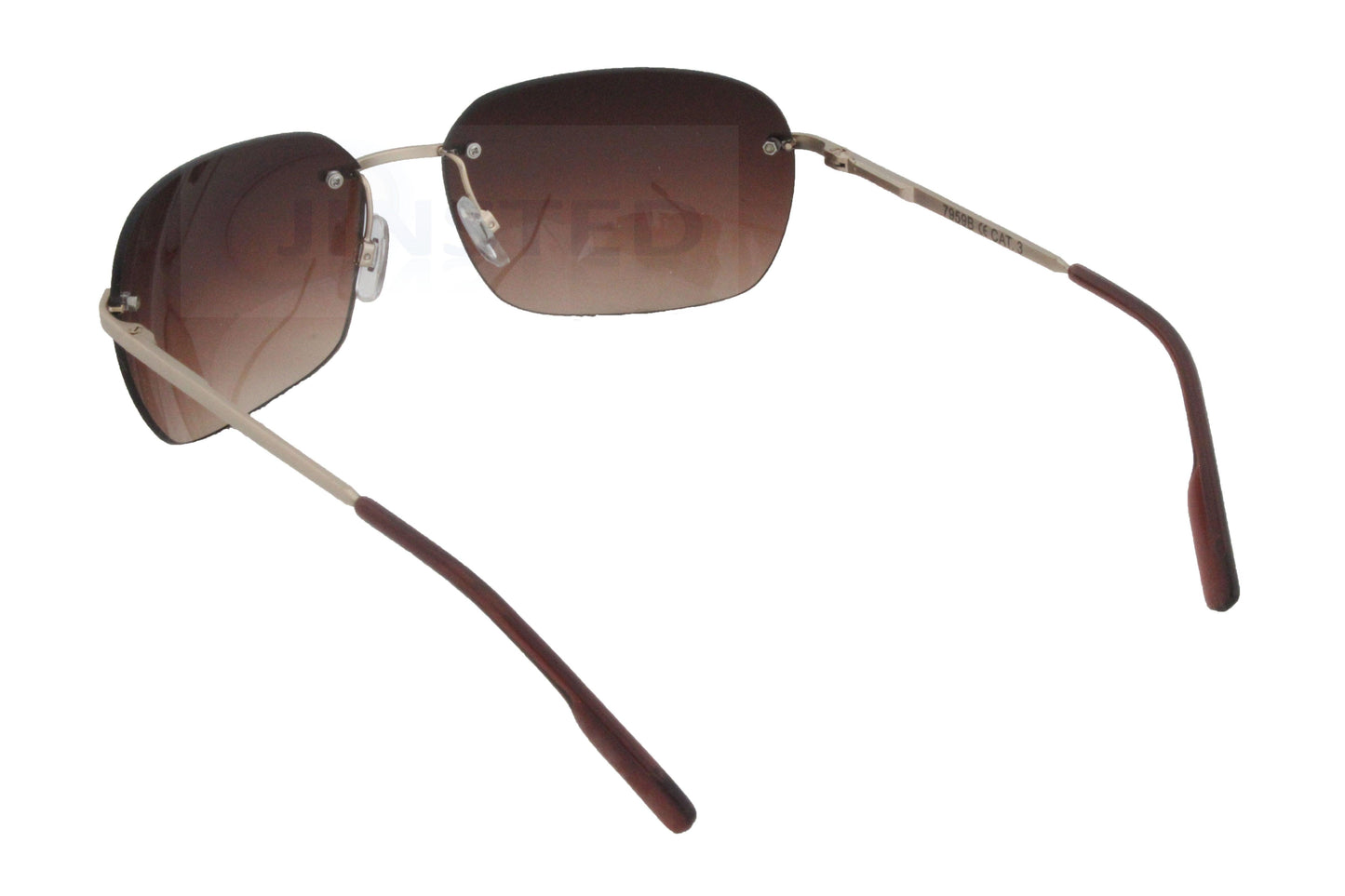 Adult Brown Oversized Butterfly Sunglasses. Silver Frame - Jinsted