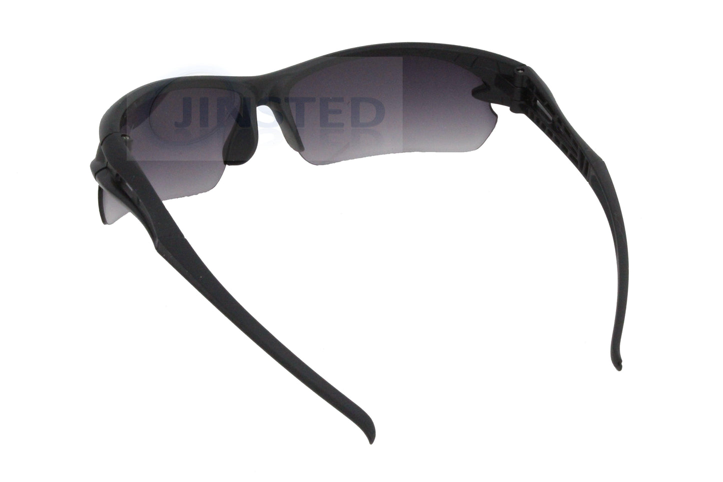 Adult Cycling Sports Sunglasses Black Tinted Wrap Around Sports Frame - Jinsted