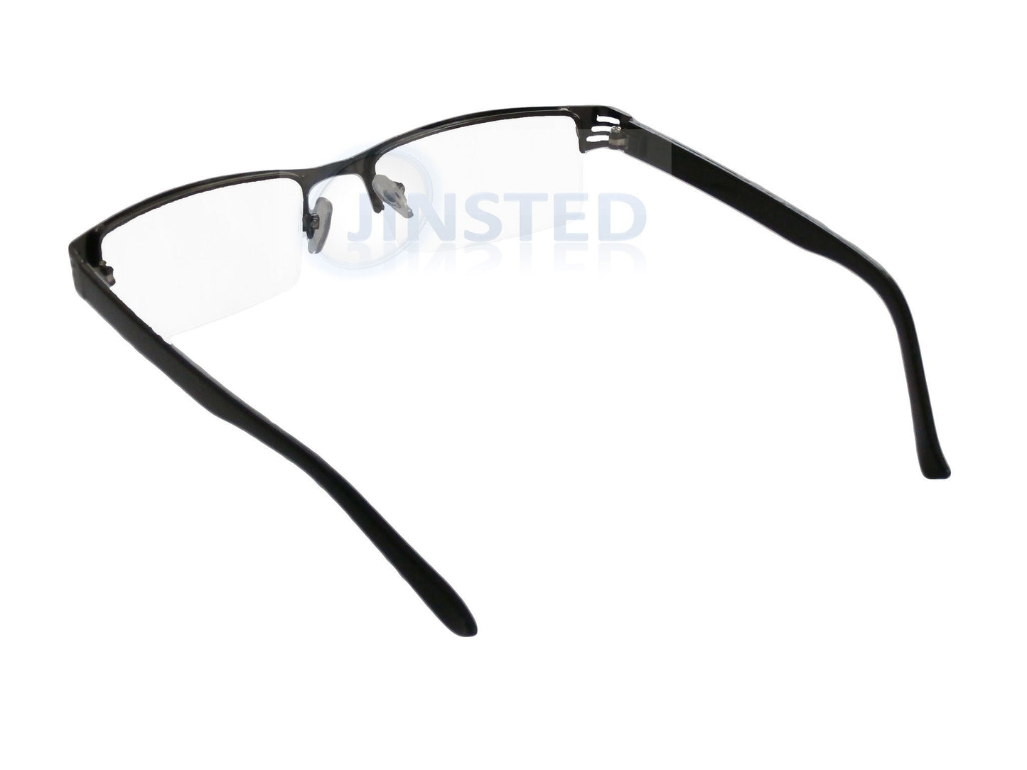 Adult Reading Glasses, Adult Dark Silver Half Rim Reading Glasses Spectacles Readers, Jinsted