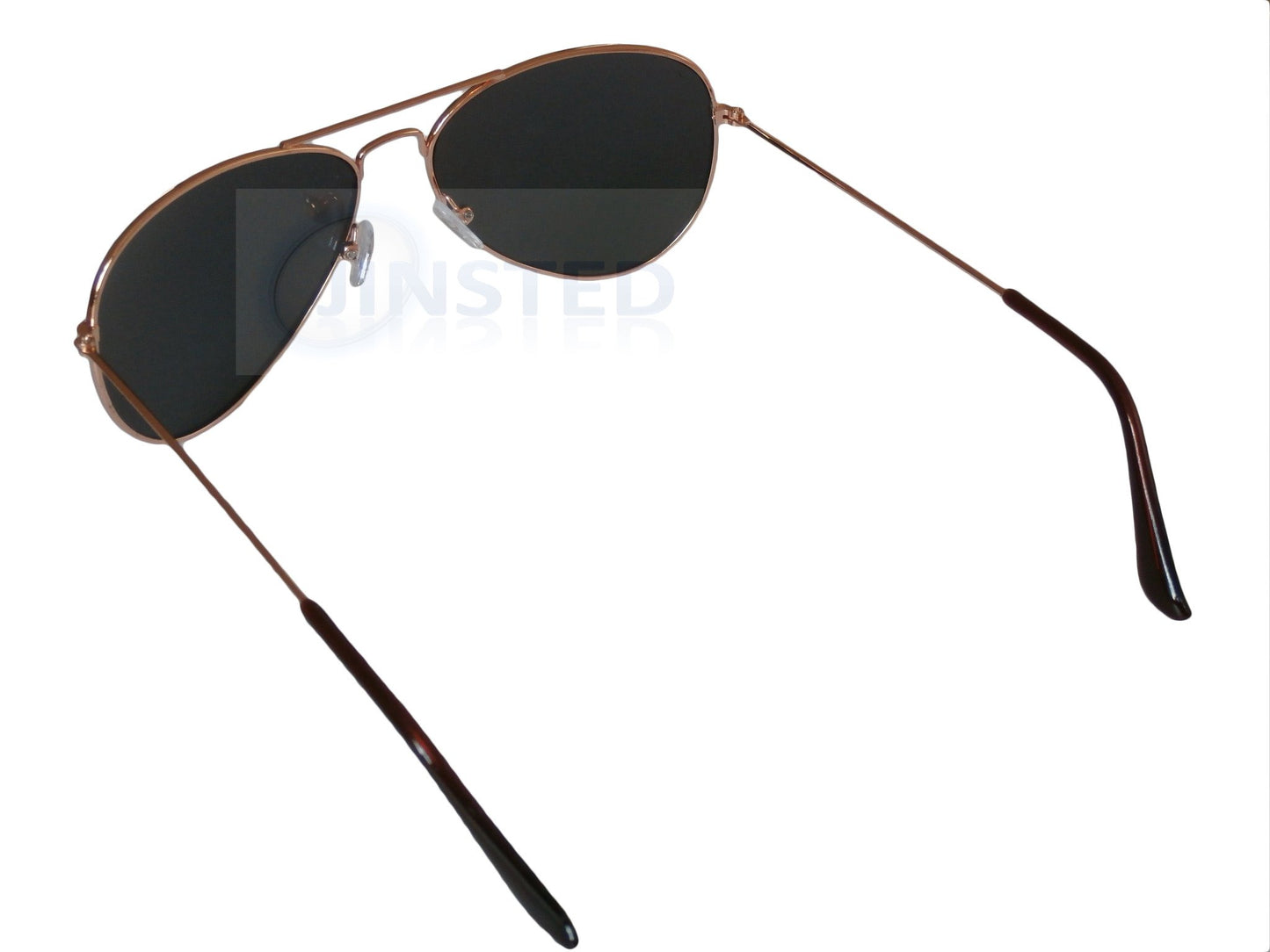 Adult Sunglasses, Adult Green Mirrored Reflective Lens Gold Frame Aviator Sunglasses, Jinsted