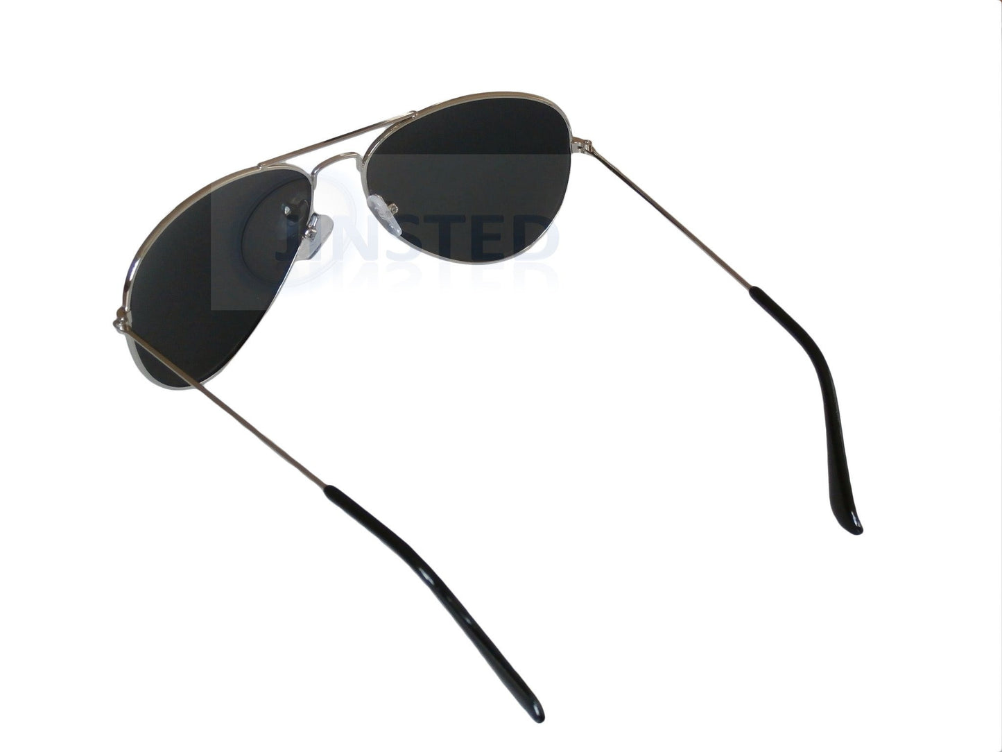 Adult Sunglasses, Adult Green Mirrored Reflective Lens Silver Frame Aviator Sunglasses, Jinsted