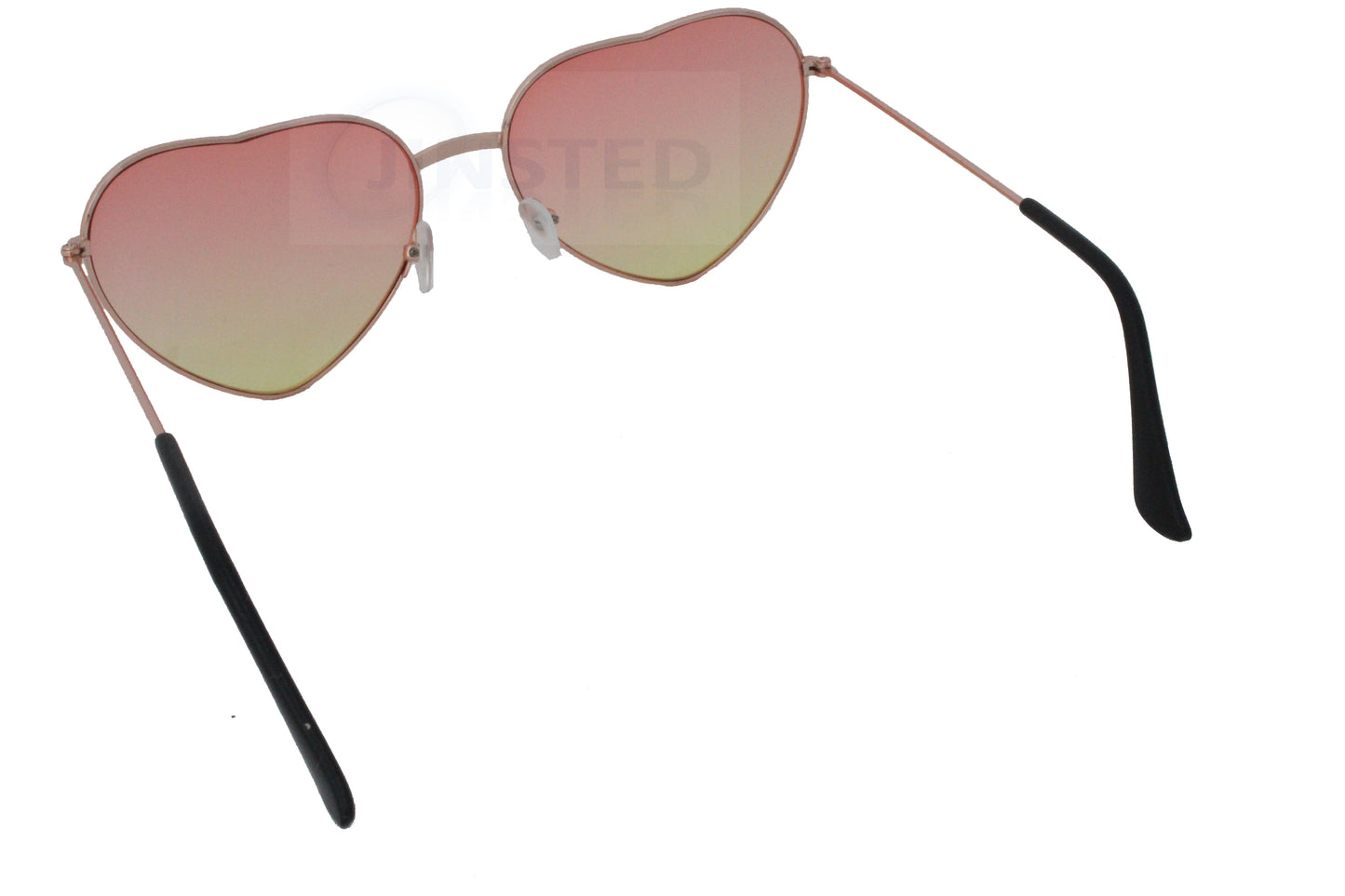 Adult Pink and Yellow Lolita Heart Shaped Sunglasses - Jinsted