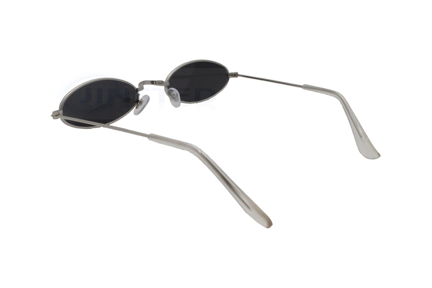 Adult Silver Oval Modern Sunglasses Mirrored Lens UV400 - Jinsted