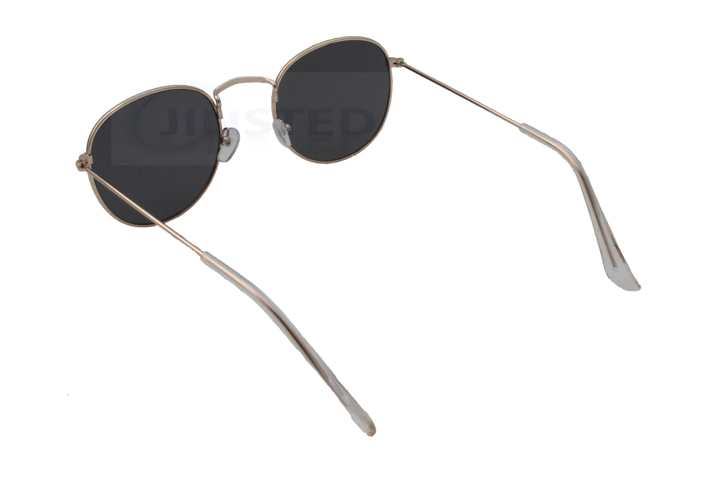 Black Adult Circle Sunglasses with Gold Round Frame - Jinsted