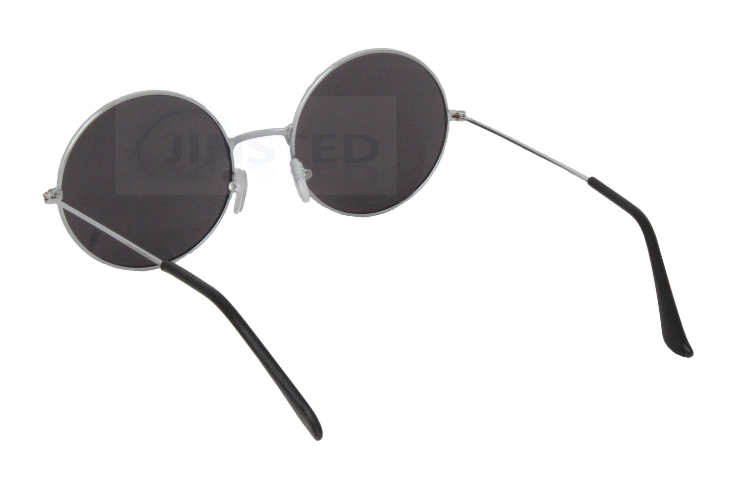 Black Teashades Sunglasses with Silver Round Frame - Jinsted
