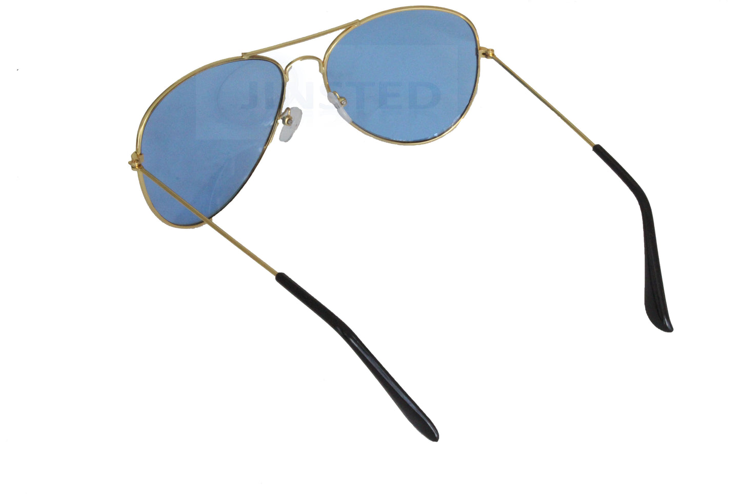 Blue Adult Aviator Sunglasses Pilot Design Gold Frame UV400 Protection - Jinsted