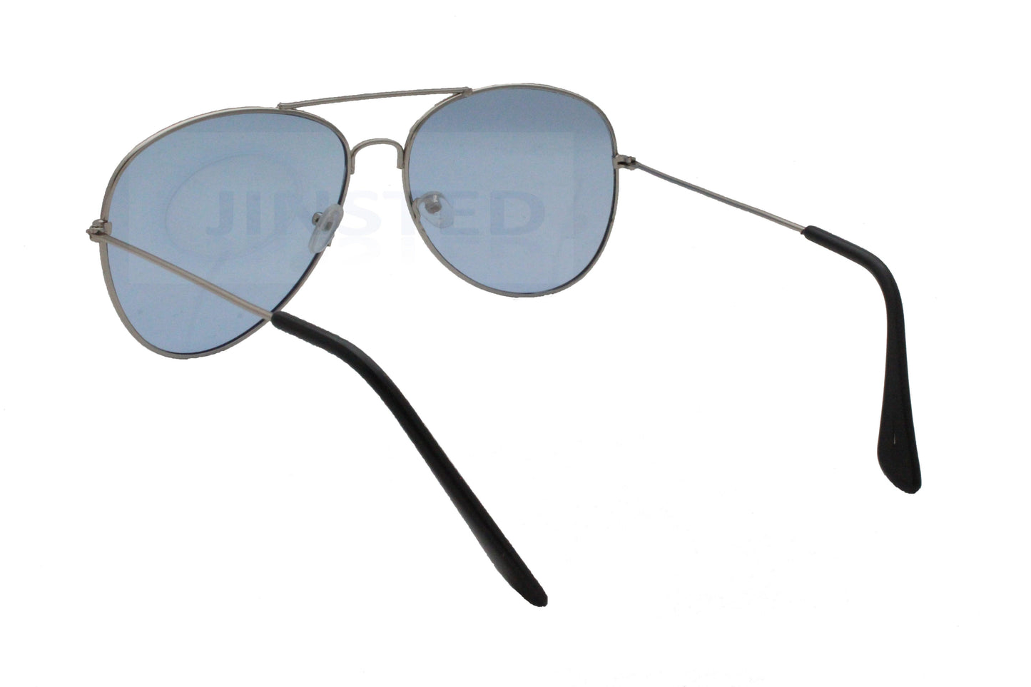 Blue Aviator Adult Sunglasses Pilot Design Silver Frame UV400 Protection - Jinsted
