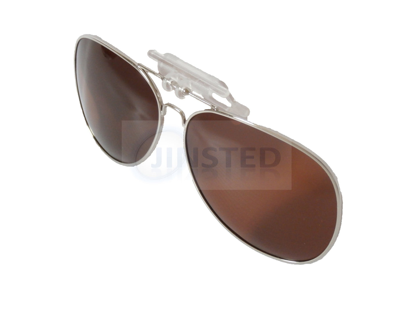 Adult Sunglasses, Brown Aviator Clip On Flip Up Sunglasses, Jinsted