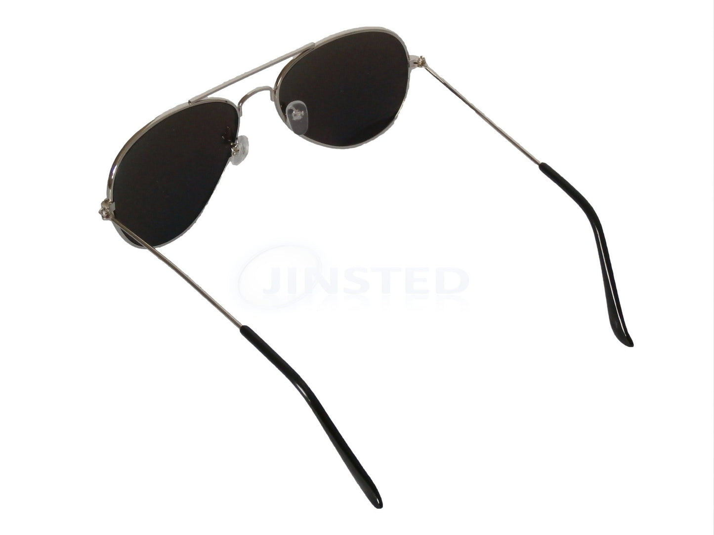 Childrens Sunglasses, Childrens Blue Mirrored Reflective Lens Silver Frame Aviator Sunglasses, Jinsted