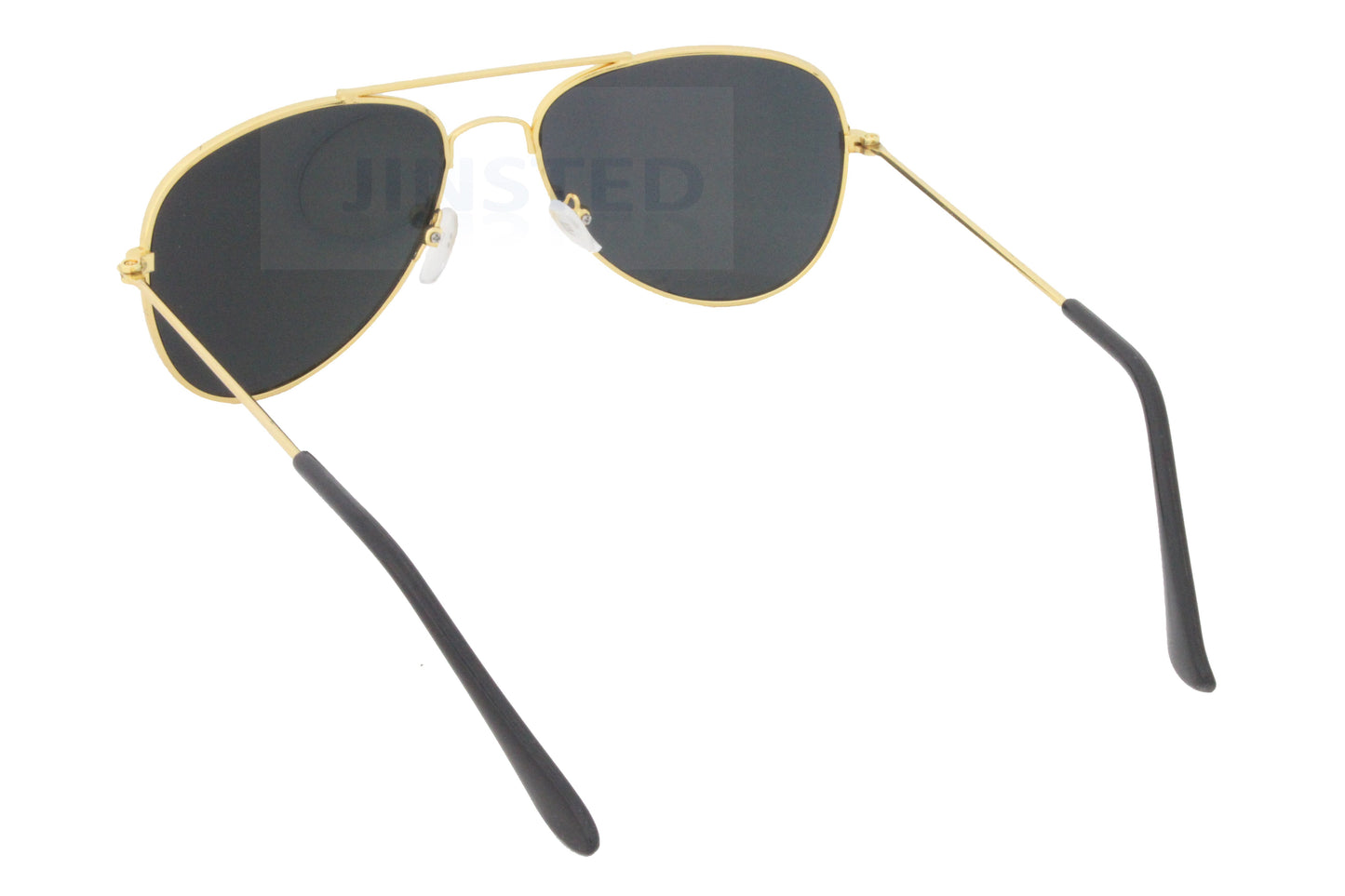 Gold Childrens Mirrored Reflective Lens Gold Frame Aviator Sunglasses - Jinsted