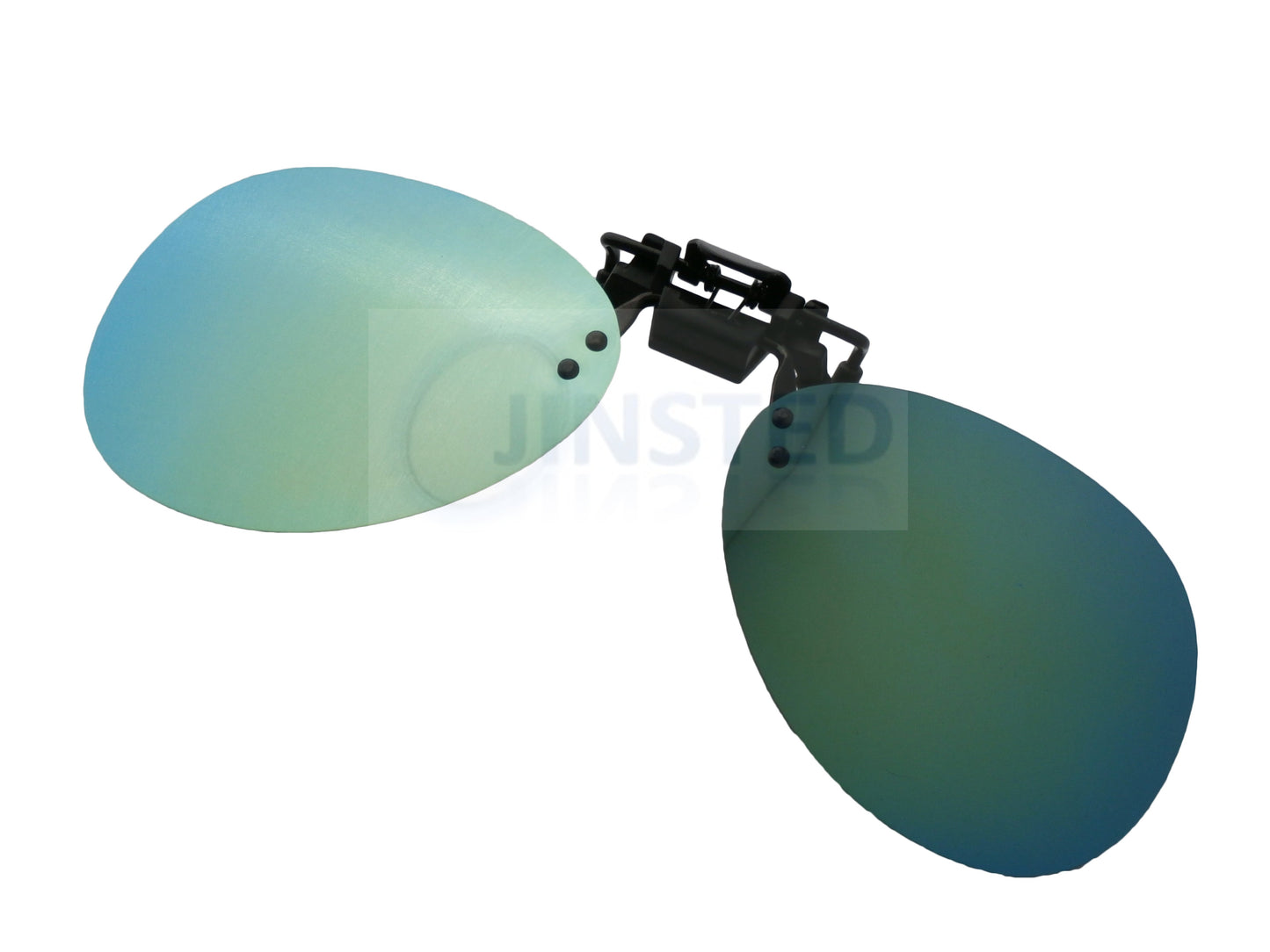 Adult Sunglasses, Green Mirrored Reflective Aviator Clip On Flip Up Pilot Sunglasses, Jinsted