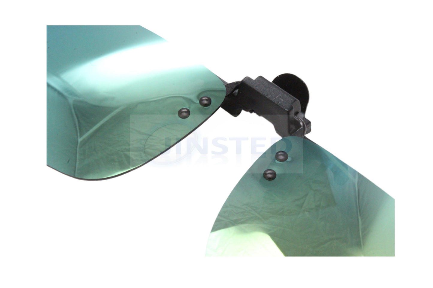 Green Mirrored Reflective Clip On Flip Up Sunglasses - Jinsted