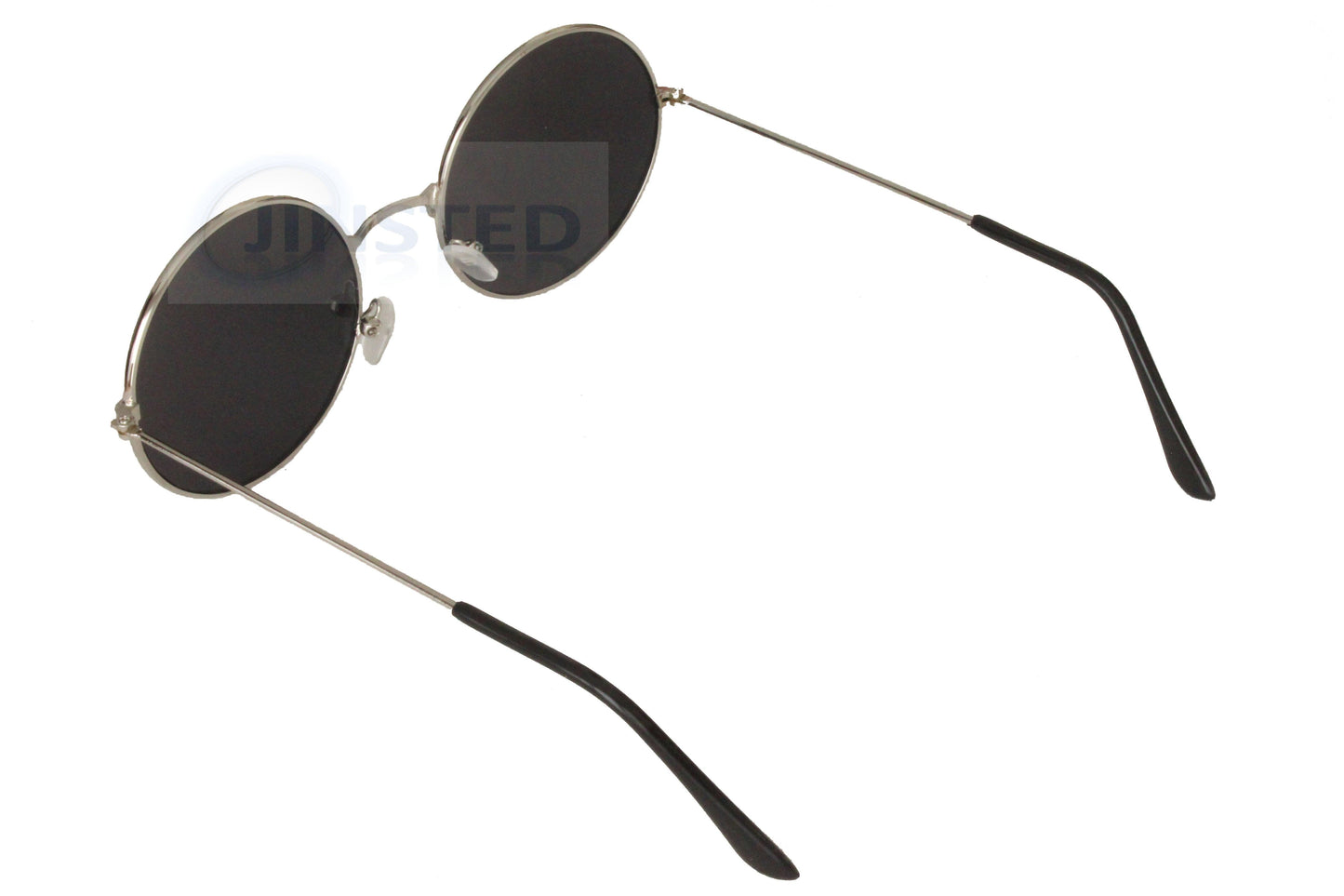 Green Mirrored Teashades Sunglasses with Silver Frame - Jinsted