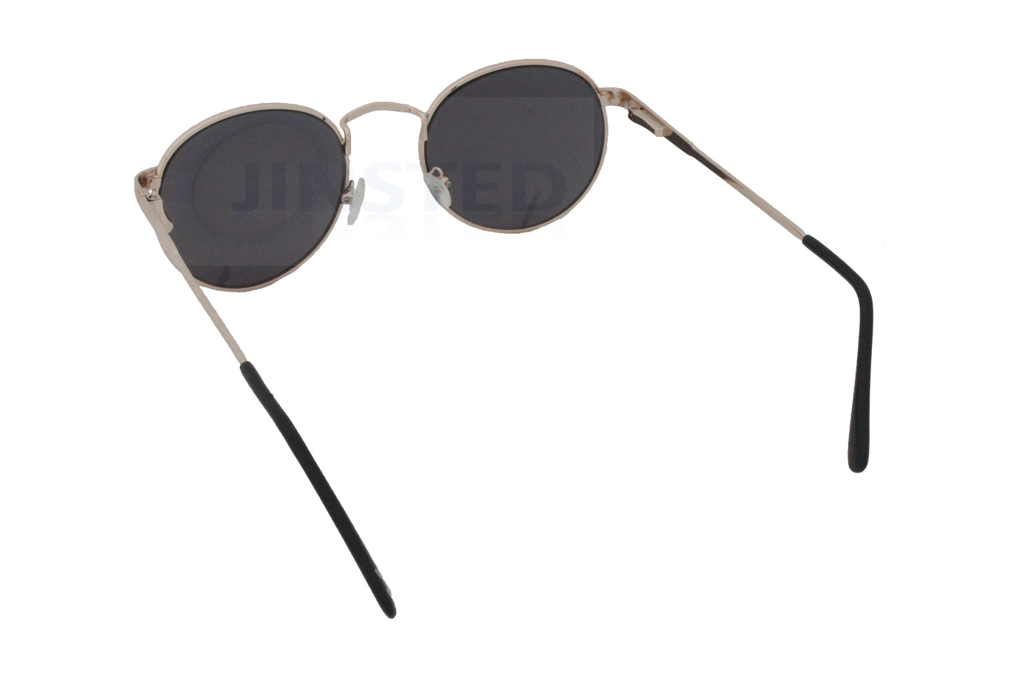 High Quality Black Teashades Steampunk Sunglasses with Gold Round Frame - Jinsted