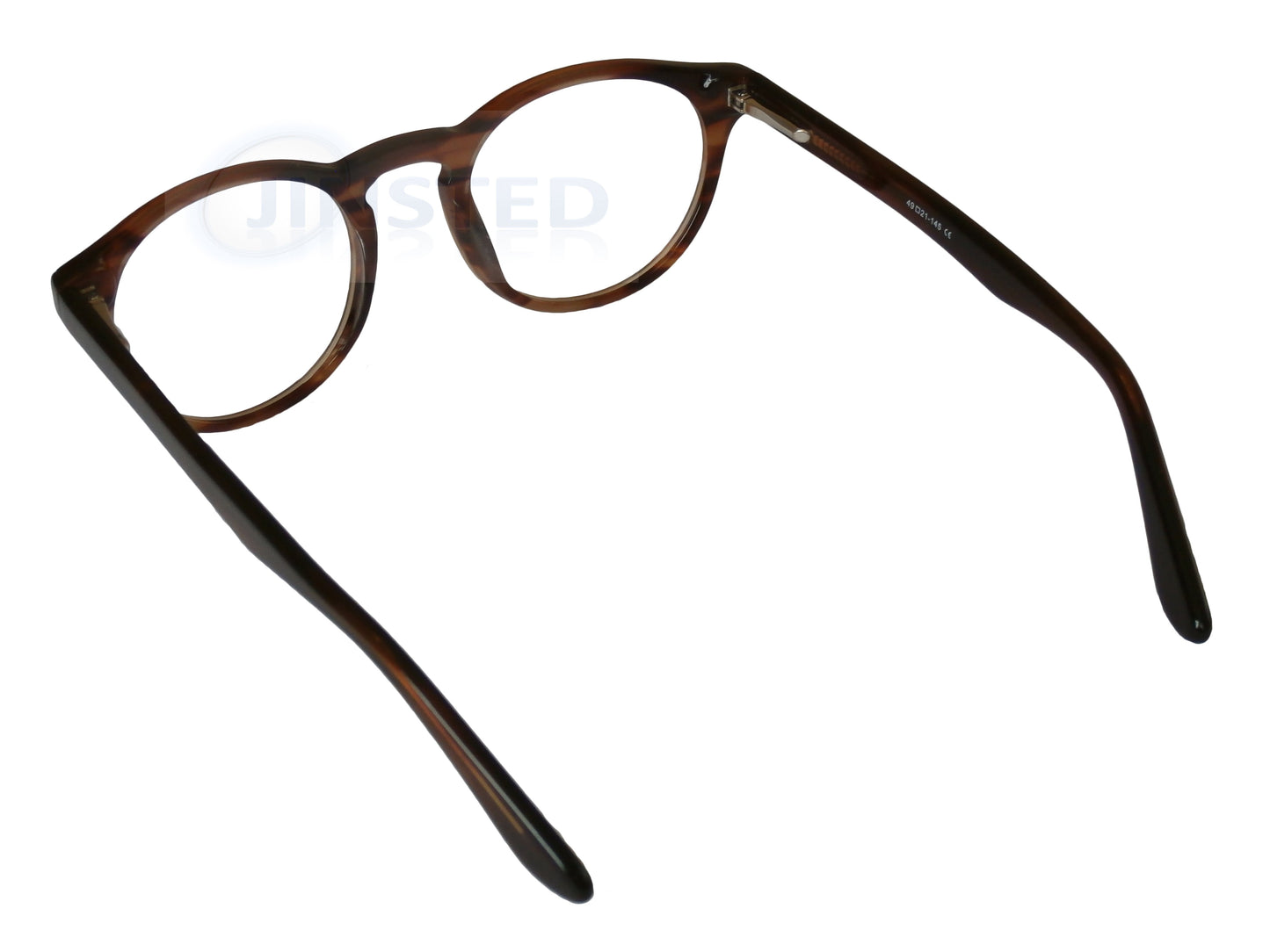 Glasses Frames, Luxury High Quality Leopard Print Swiss Designed Glasses Round Frames, Jinsted