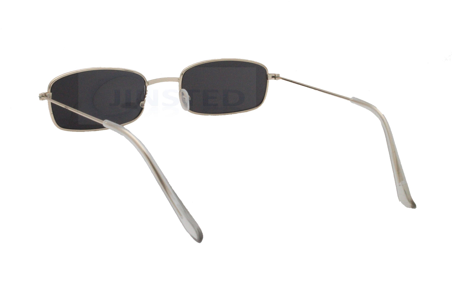 Modern Adult Black Sunglasses Gold Rectangle Frame UV400 - Jinsted