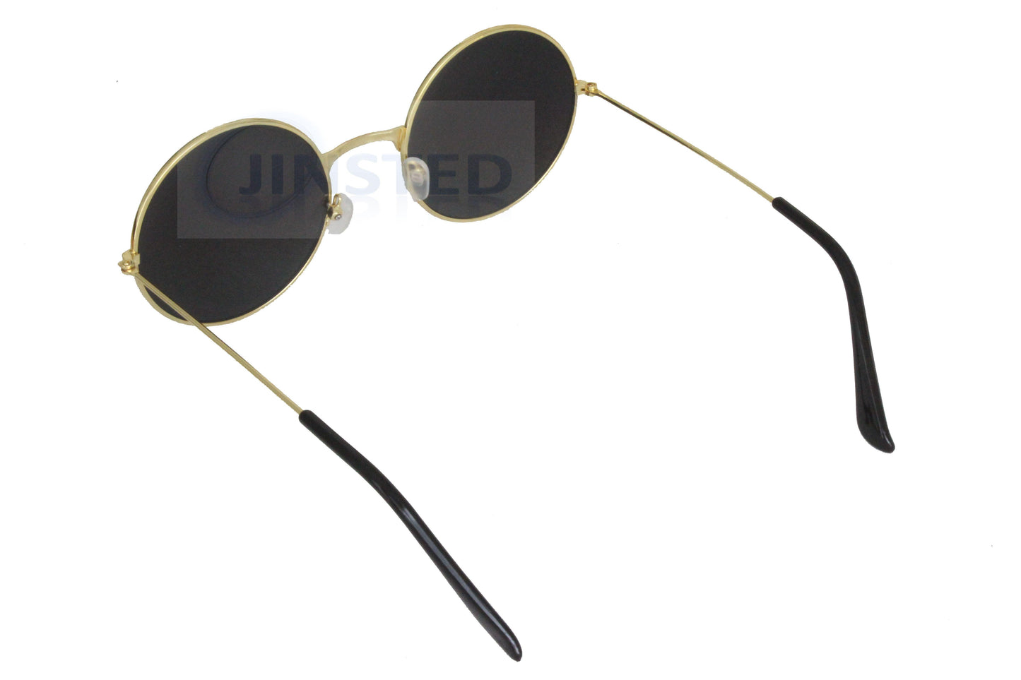 Multi Coloured Tinted Teashades Sunglasses with Gold Round Frame - Jinsted