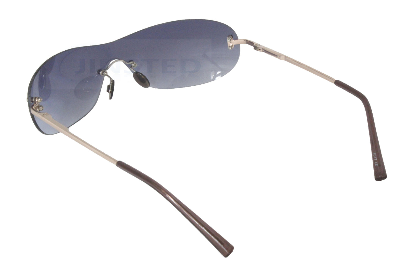 Womens Oversized Butterfly Sunglasses Grey Gradient One Lens - Jinsted