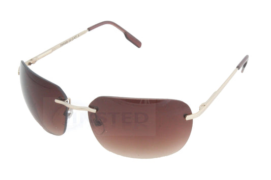 Adult Brown Oversized Butterfly Sunglasses. Silver Frame - Jinsted