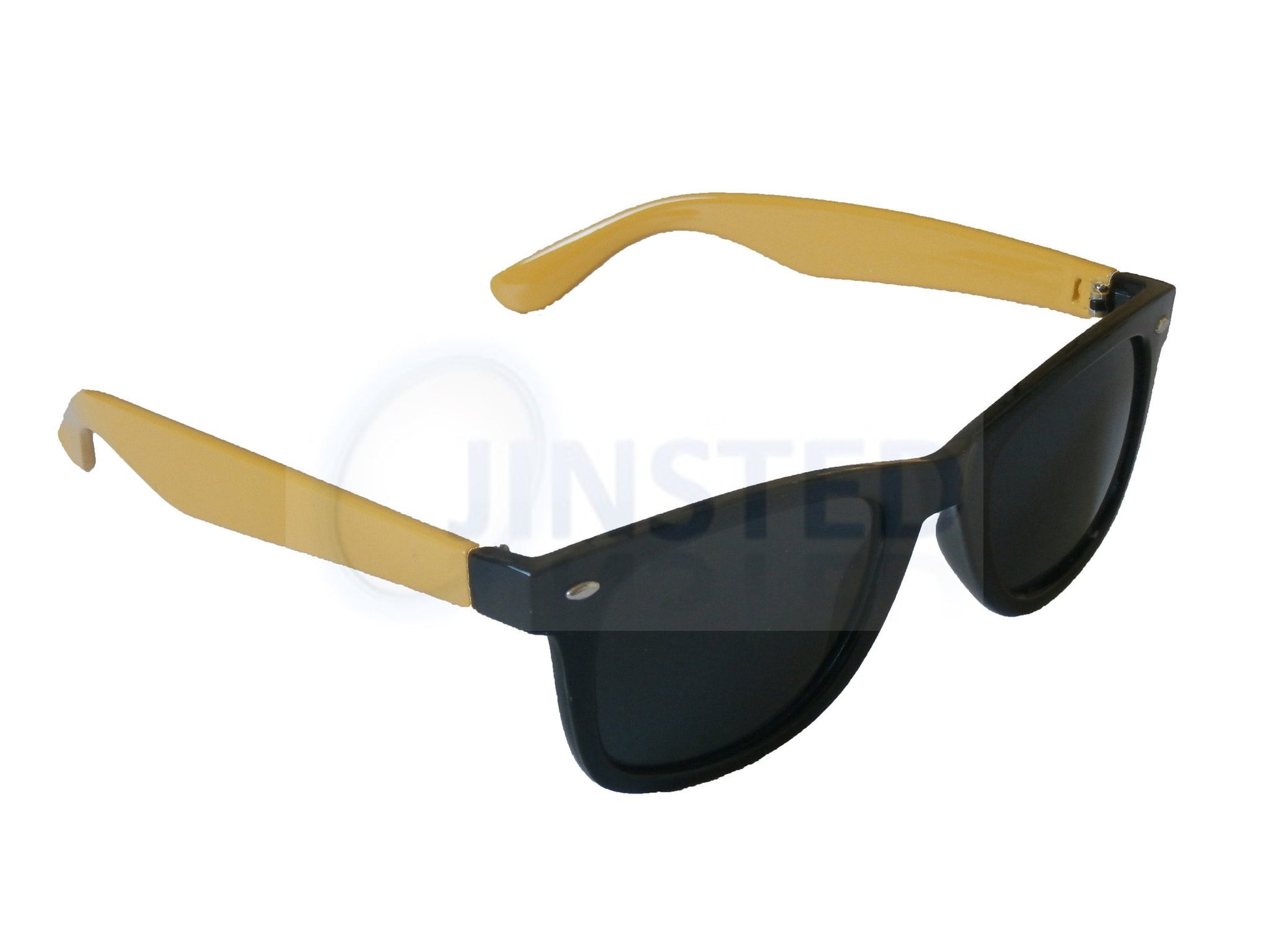 Adult Sunglasses, Adult Black and Yellow Frame Sunglasses Tinted Lens, Jinsted