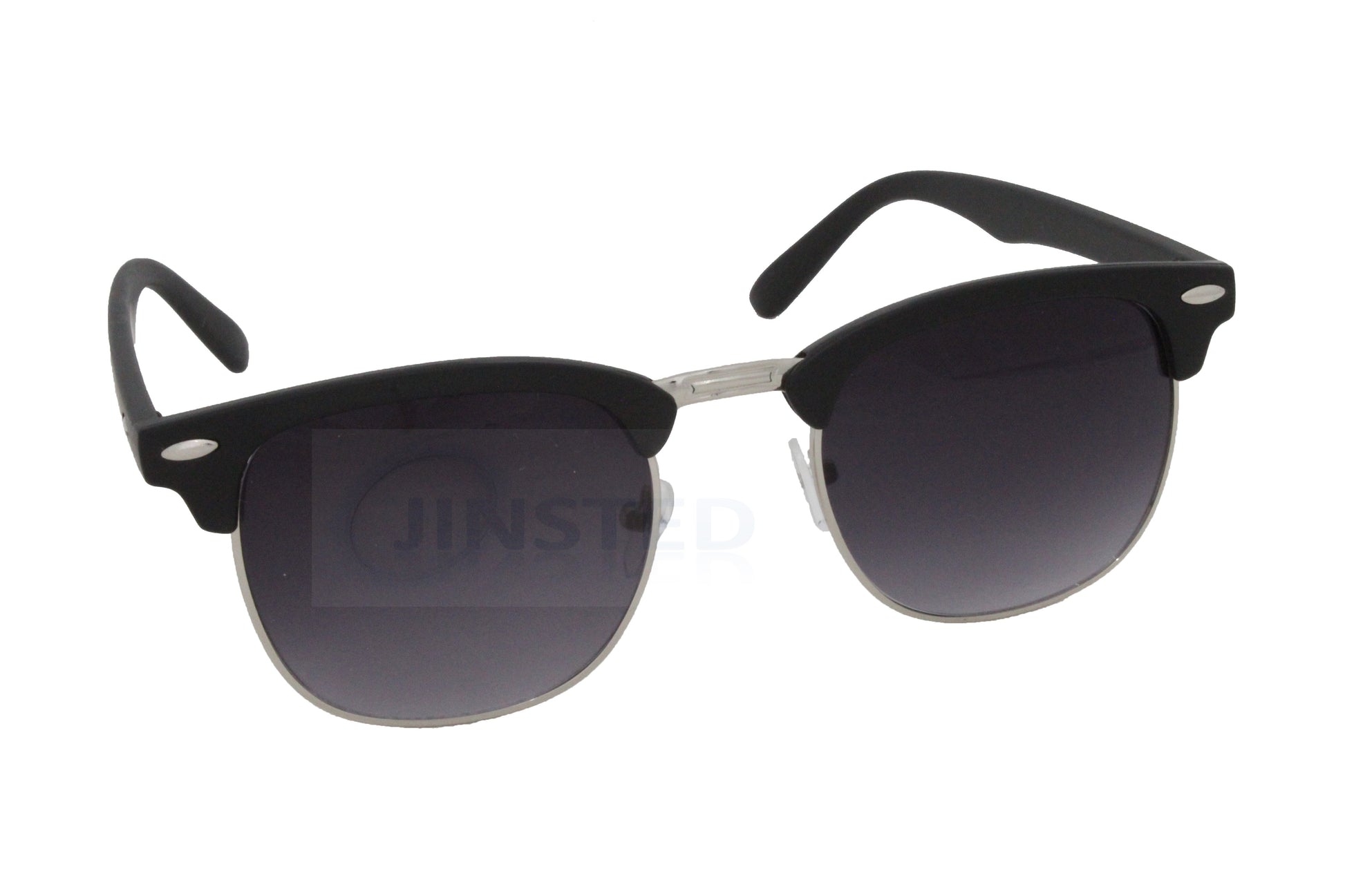 Adult Black Frame Clubmaster Sunglasses Tinted Lens - Jinsted