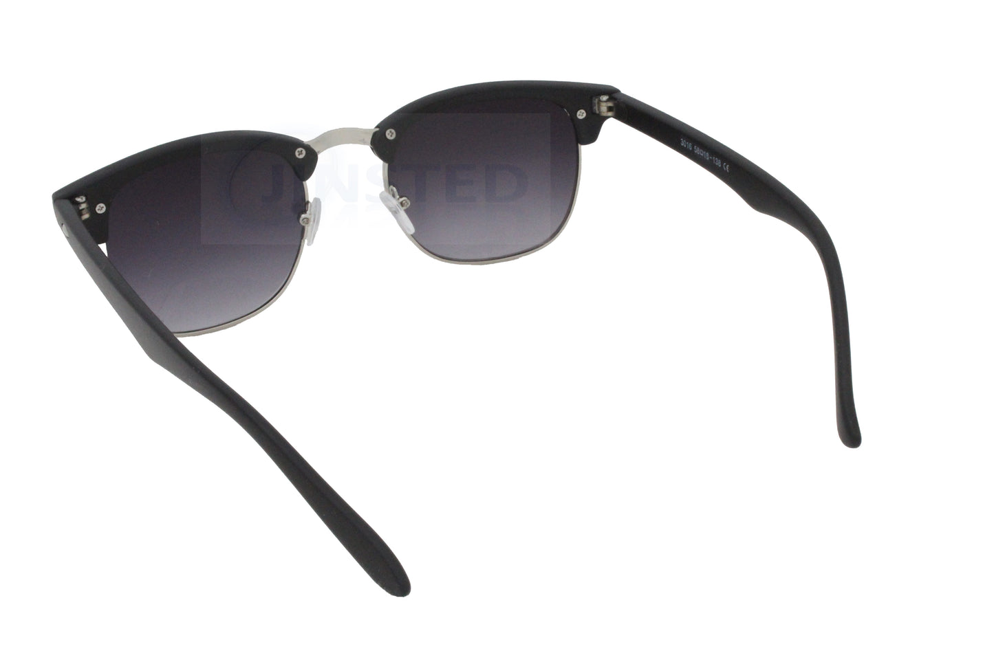 Adult Black Frame Clubmaster Sunglasses Tinted Lens - Jinsted