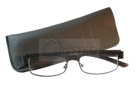 Adult Black High Quality Swiss Design Half Rim Unisex Reading Glasses - Jinsted