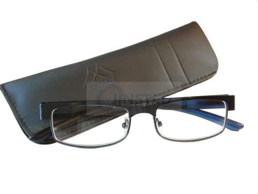 Adult Blue High Quality Swiss Design Half Rim Unisex Reading Glasses - Jinsted