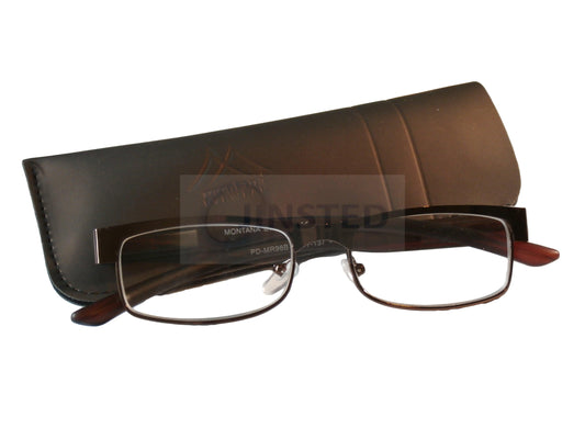 Adult Brown High Quality Swiss Design Half Rim Unisex Reading Glasses - Jinsted