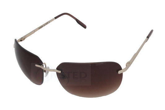 Adult Brown Oversized Butterfly Sunglasses. Gold Frame - Jinsted