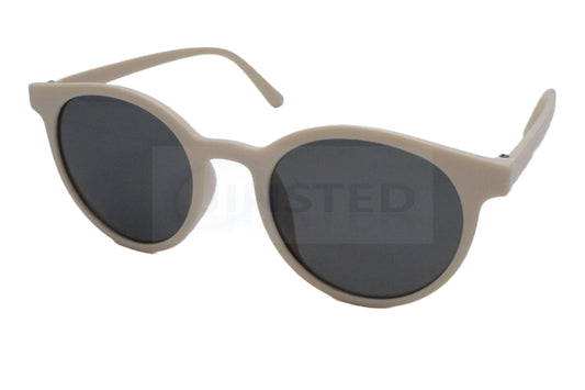 Adult Cream Round Sunglasses with Black Circle Frame UV400 - Jinsted