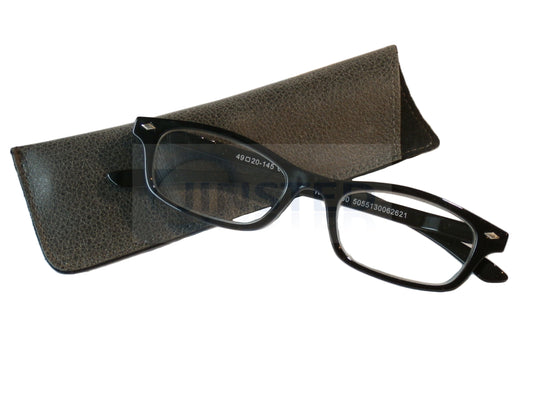 Adult High Quality Swiss Design Black Reading Glasses - Jinsted