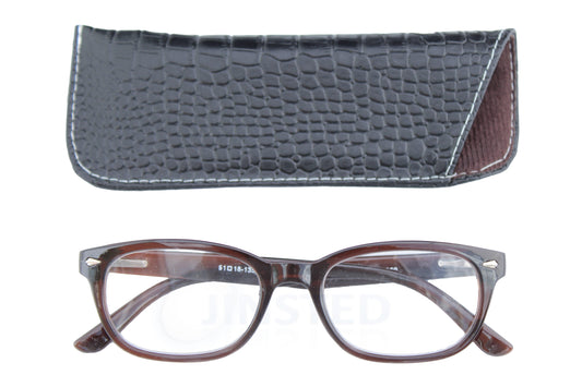 Adult High Quality Swiss Design Brown Reading Glasses - Jinsted