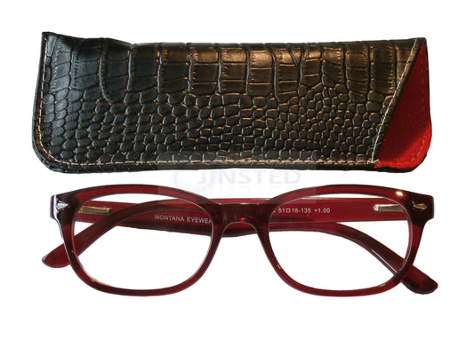 Adult High Quality Swiss Design Red Reading Glasses - Jinsted