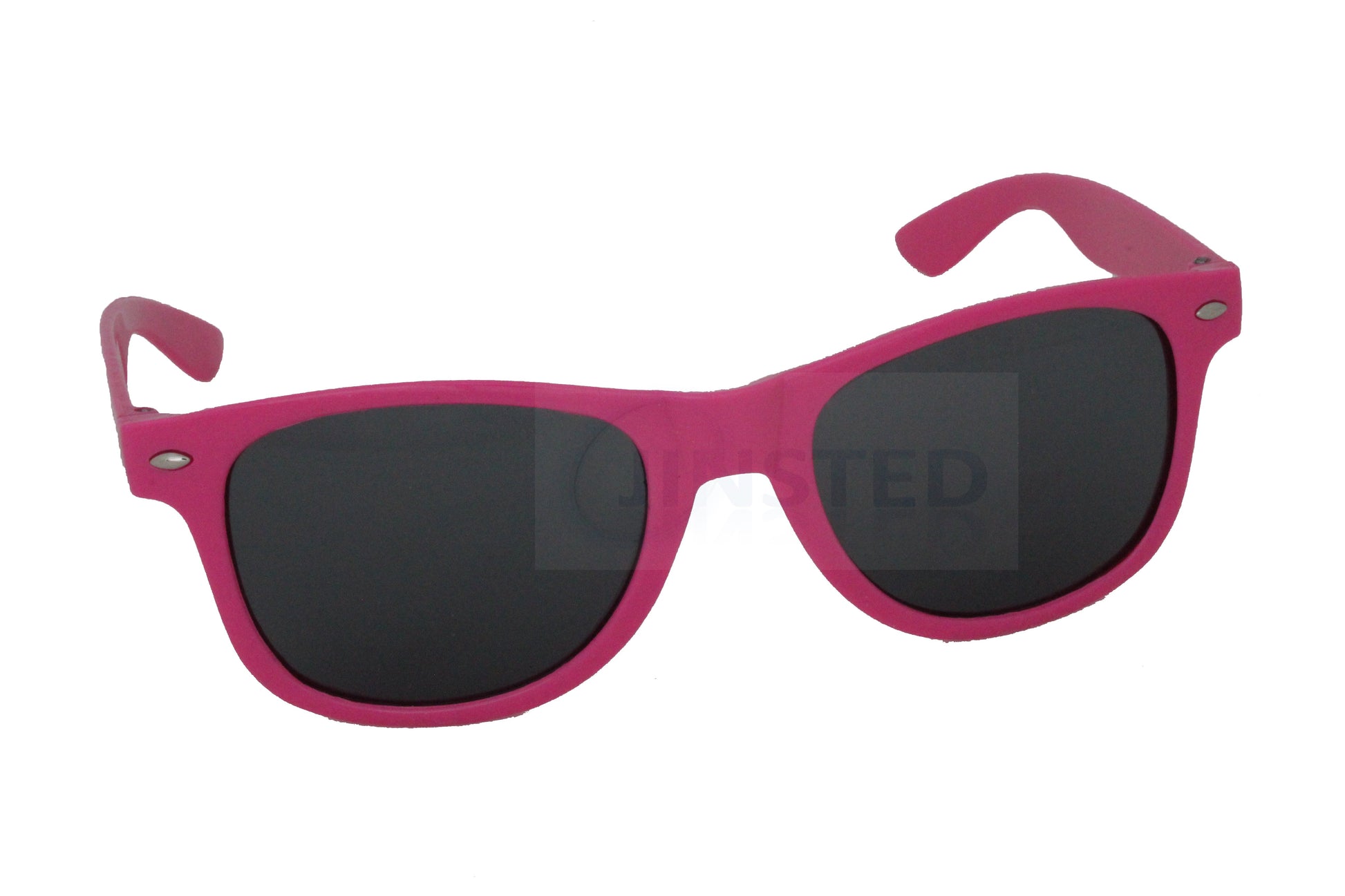 Adult Hot Pink Frame Sunglasses Black Tinted Lens - Jinsted