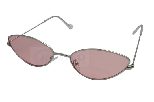 Adult Pink Cat Eye Sunglasses with Silver Frame - Jinsted