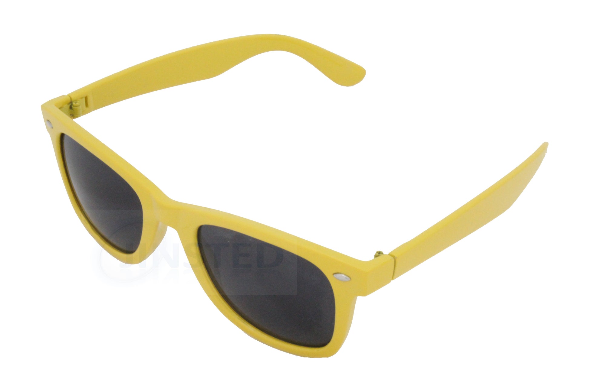 Adult Yellow Frame Sunglasses Black Tinted Lens - Jinsted