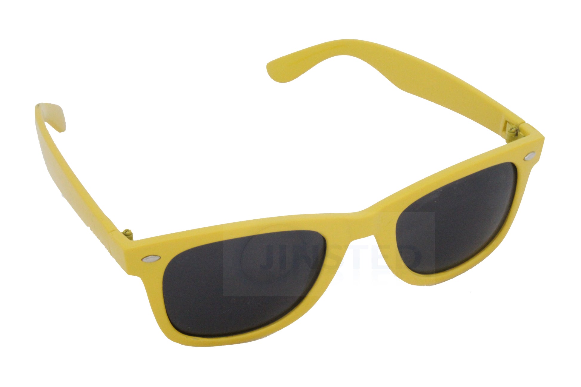 Adult Yellow Frame Sunglasses Black Tinted Lens - Jinsted