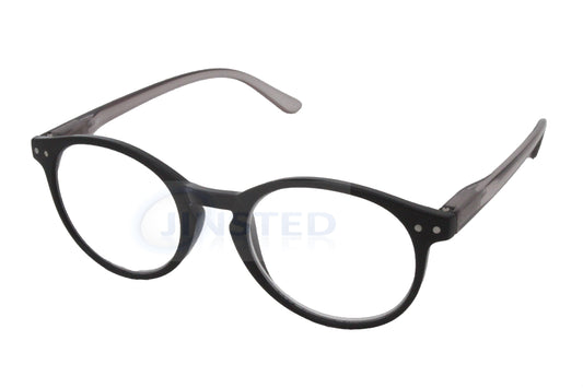 Black Reading Glasses. Adult Round Frame Unisex Spectacles - Jinsted
