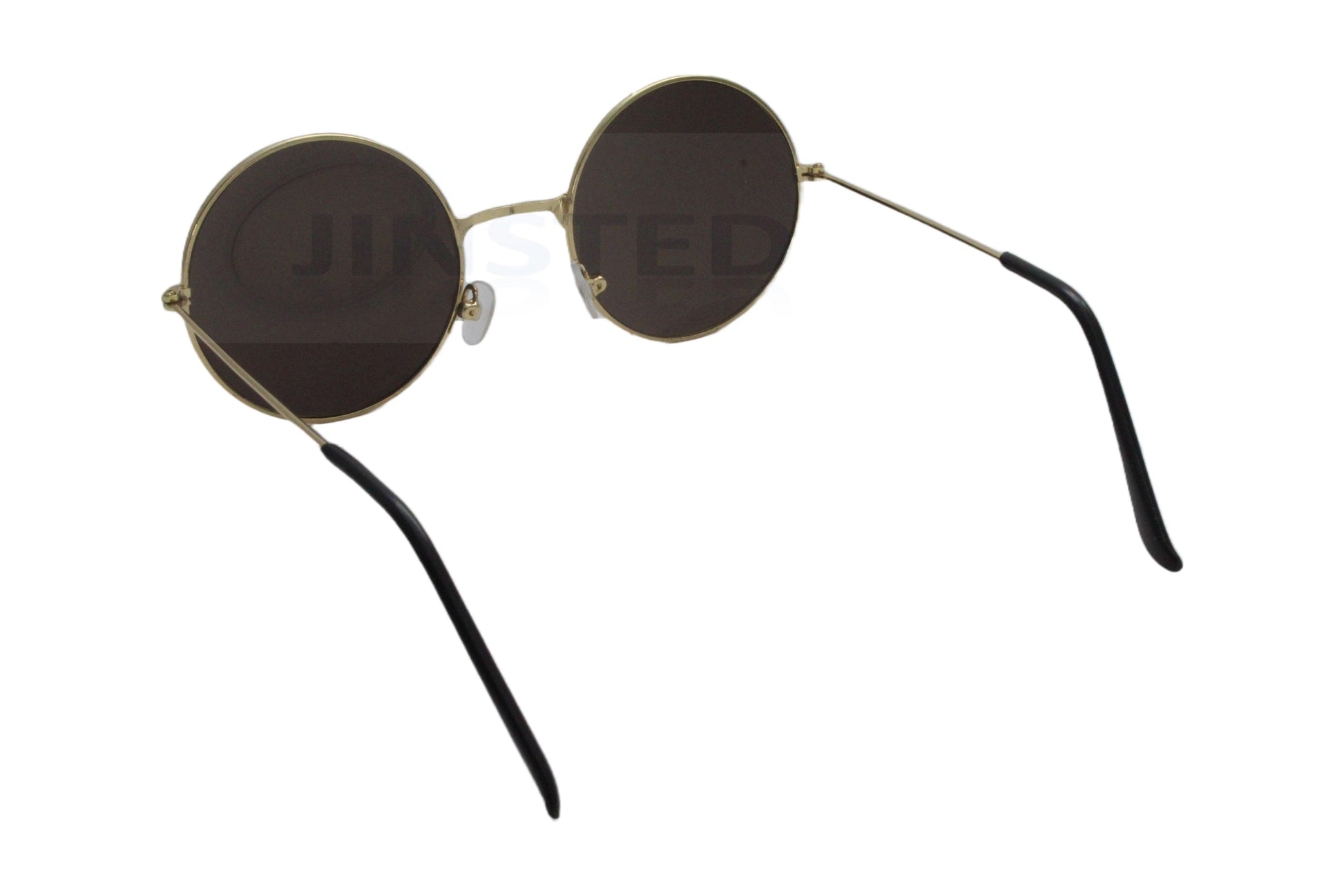 Blue Mirrored Teashades Sunglasses with Gold Frame - Jinsted