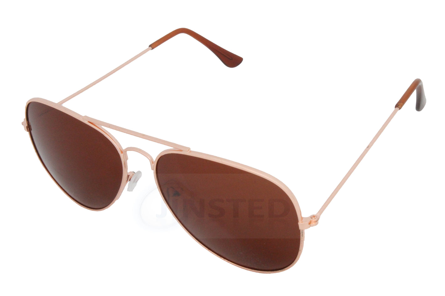 Childrens Brown Lens Gold Frame Aviator Sunglasses - Jinsted