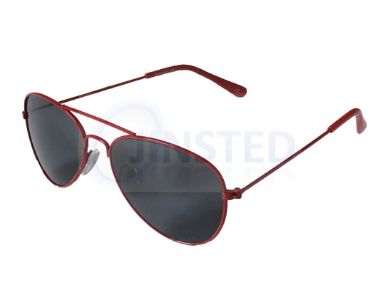 Childrens Sunglasses, Childrens Tinted Lens Red Frame Aviator Sunglasses, Jinsted