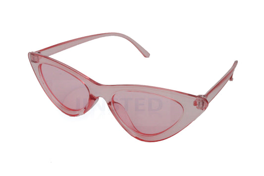 Clear Pink Cat Eye Sunglasses Tinted Lens Adult Frame UV400 - Jinsted