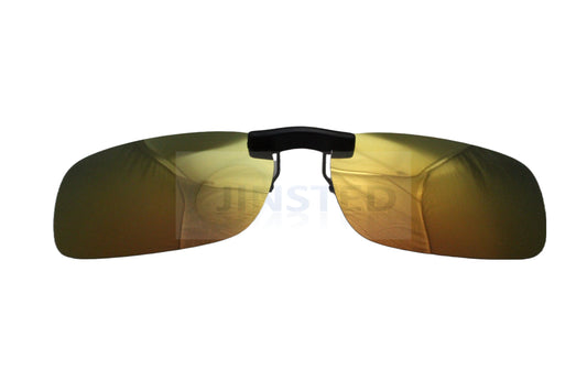 Gold Mirrored Reflective Clip On Sunglasses - Jinsted