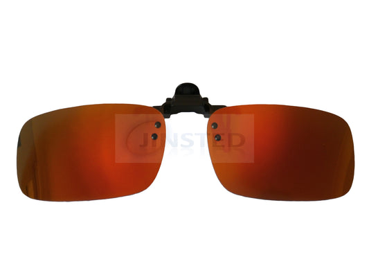 Adult Sunglasses, High Quality Gold Red Mirrored Reflective Clip On Flip Up Sunglasses, Jinsted