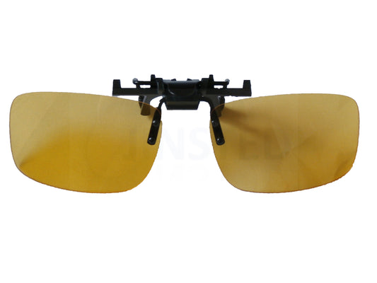 Adult Sunglasses, Large Yellow Clip On Flip Up Sunglasses, Jinsted