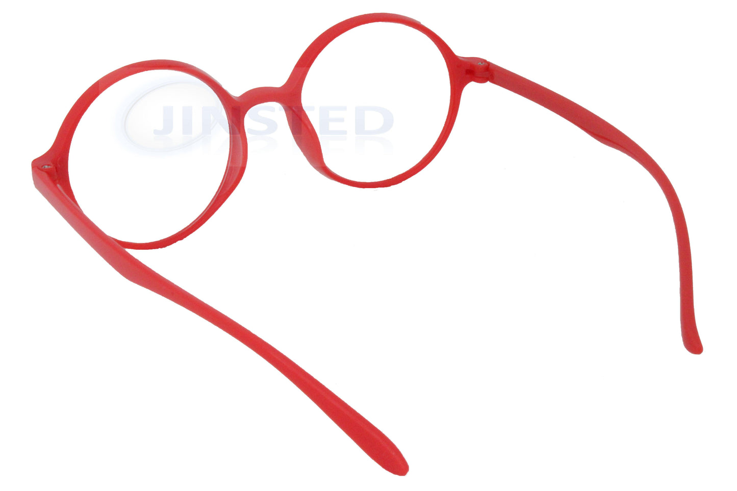 Red Reading Glasses. Adult Round Frame Unisex Spectacles - Jinsted