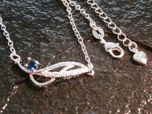Ladies Jewellery, Silver Anklet with Blue Pendant, Jinsted